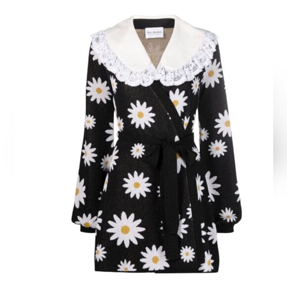 ART DEALER Che Bambola daisy print stretch knit kawaii wrap mini dress S‎ - Picture 9 of 12